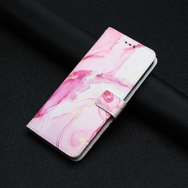 iPhone 17 Pro Fodral Läder Marmor Roséguld