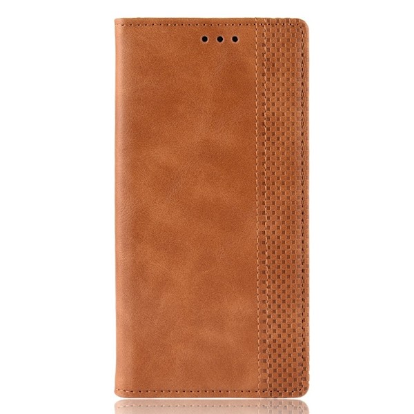 Samsung Galaxy A02s - Retro Läder Flip Fodral - Brun Brown Brun