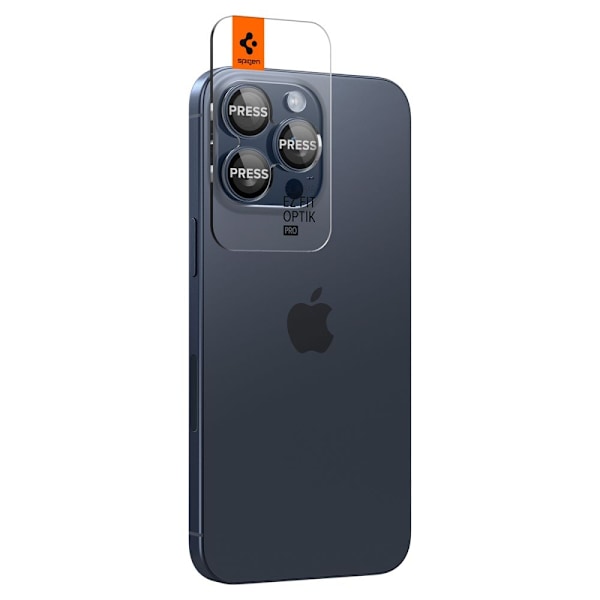Spigen iPhone 15 Pro/Pro Max/14 Pro/Pro Max 2-PACK Optik.tR "Ez Fit"