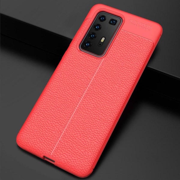 Huawei P40 Pro - Litchi Textur Skal - Röd Red Röd