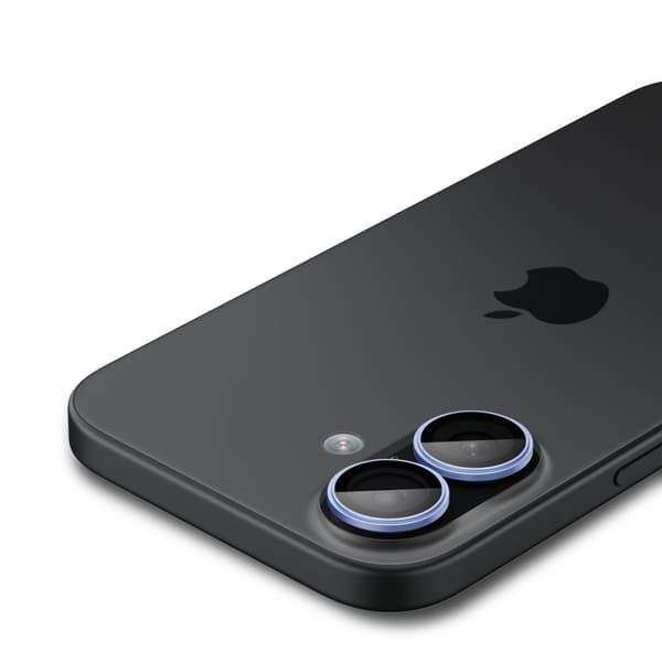 Spigen iPhone 17/16/16 Plus 2-PACK Linsskydd GLAS.tR "Ez Fit" Blå