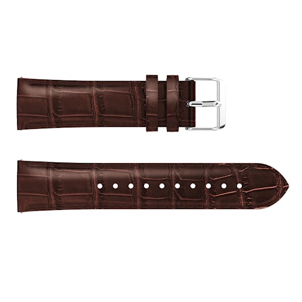 Äkta Läder Armband Krokodil Textur (20mm) - Brun Brown Brun