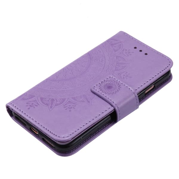 iPhone 17e / 16e Fodral Mandala Läder Lila