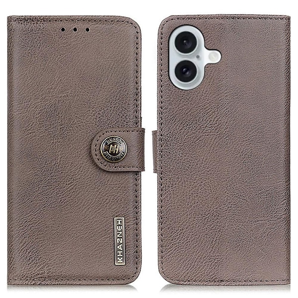 KHAZNEH iPhone 16 Fodral Läder Khaki