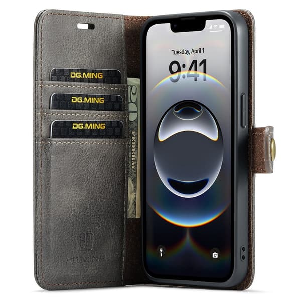 DG.MING iPhone 17e / 16e 2in1 Magnet Fodral / Skal Grå