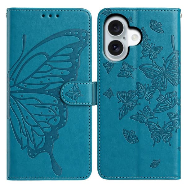 iPhone 17 Fodral Med Fjäril Tryck Blå