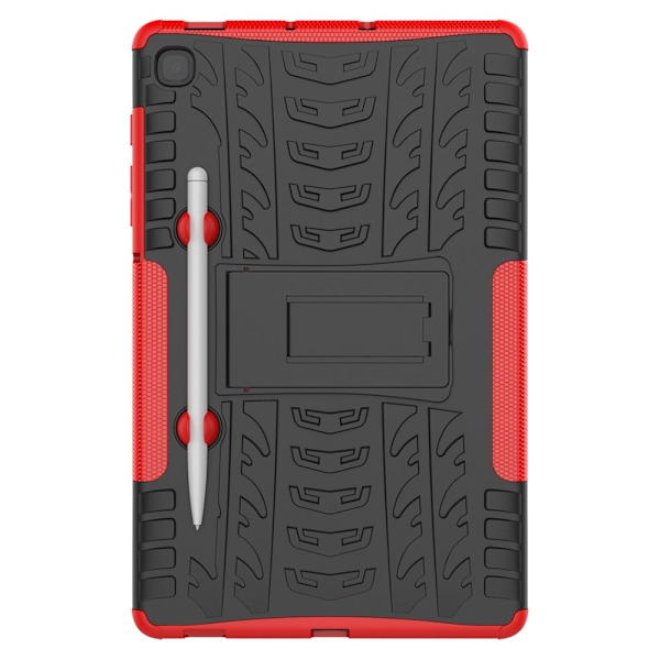 Samsung Galaxy Tab S6 Lite Skal Rugged Kickstand Armor Röd Red Röd