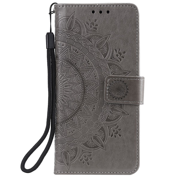 Samsung Galaxy S21 - Mandala Plånboksfodral - Grå Grey Grå