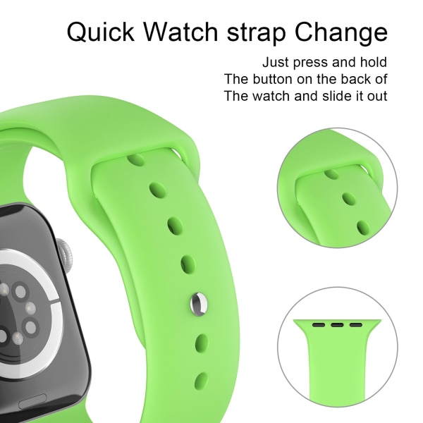Apple Watch 38/40/41 mm Silikon Armband (S/M) Grön