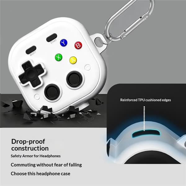 Samsung Galaxy Buds 4 / 4 Pro Skal Game Console Vit