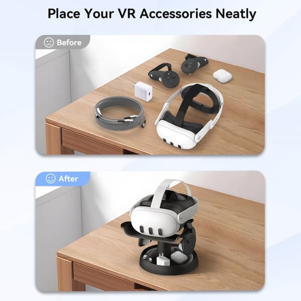 AMVR Apple Vision Pro / VR Headset Ställ Svart