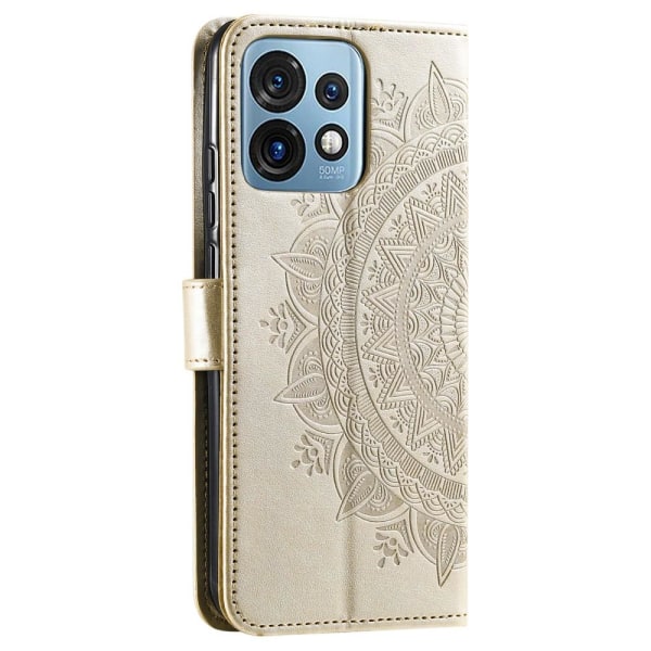 Motorola Edge 40 Pro 5G Fodral Mandala Läder Guld