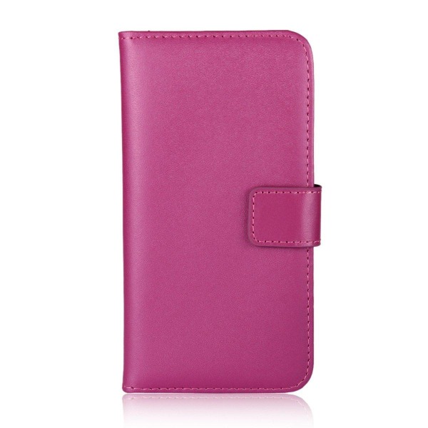 OnePlus 7T - Plånboksfodral I Äkta Läder - Rosa Pink Rosa