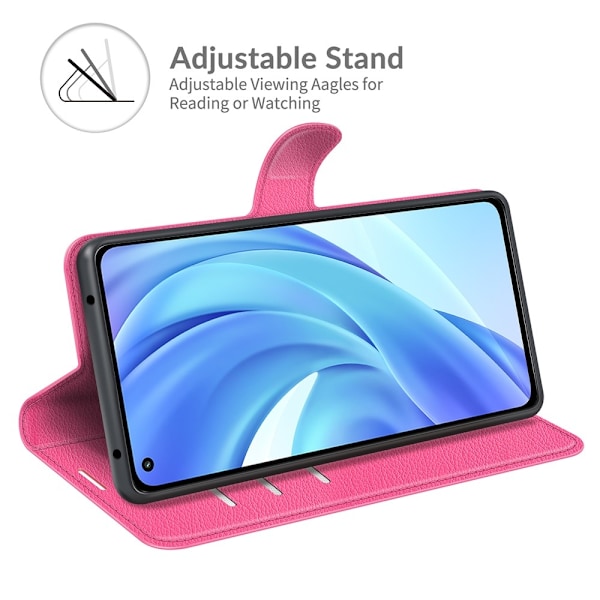 Xiaomi Mi 11 Lite - Litchi Läder Fodral - Rosa Rosa