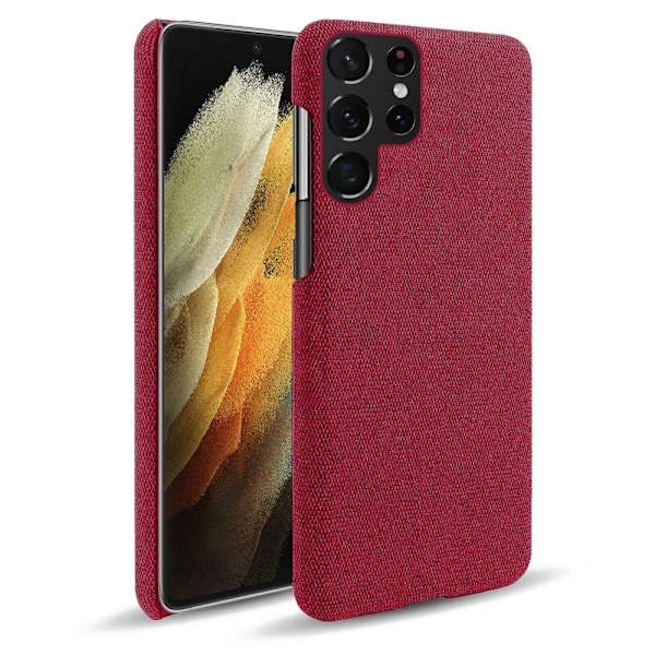 KSQ Samsung Galaxy S22 Ultra Skal Läderbelagt Röd