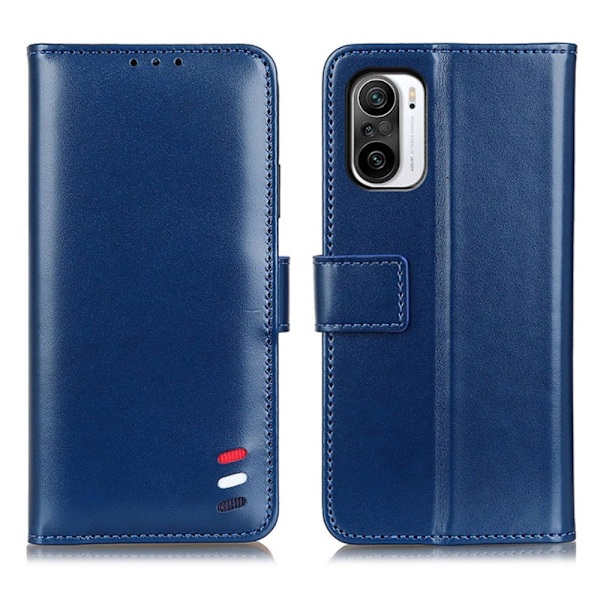 Xiaomi Mi 11i - Tri-Color Läder Fodral - Blå Blå