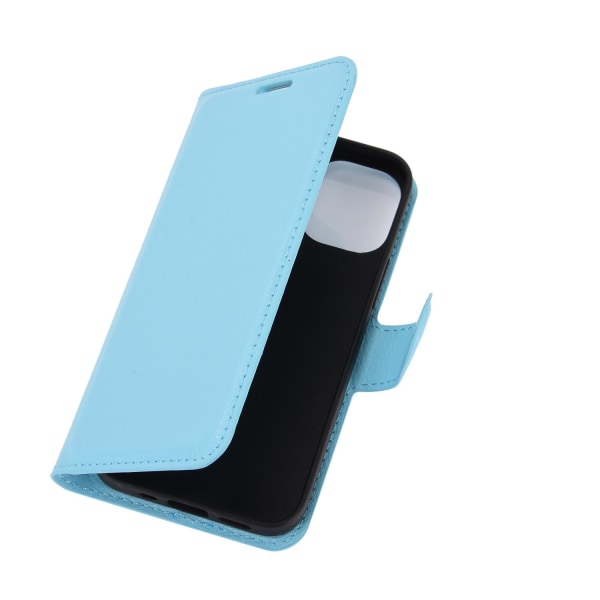 iPhone 12 Mini - Litchi Textur Fodral - Ljus Blå LightBlue Ljus Blå