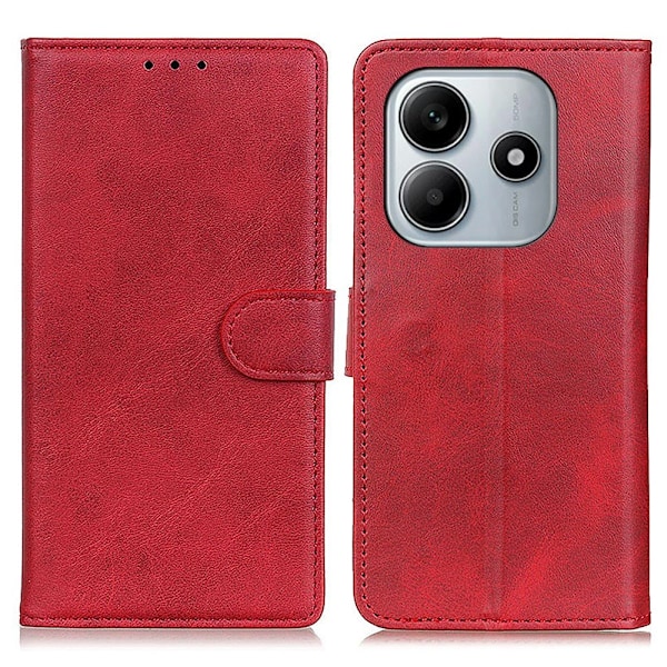 Xiaomi Redmi Note 14 4G Fodral Läder Röd