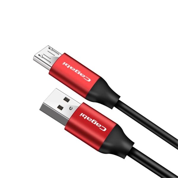 Cababi Micro USB Quick Charge 1 m - Röd Red Röd