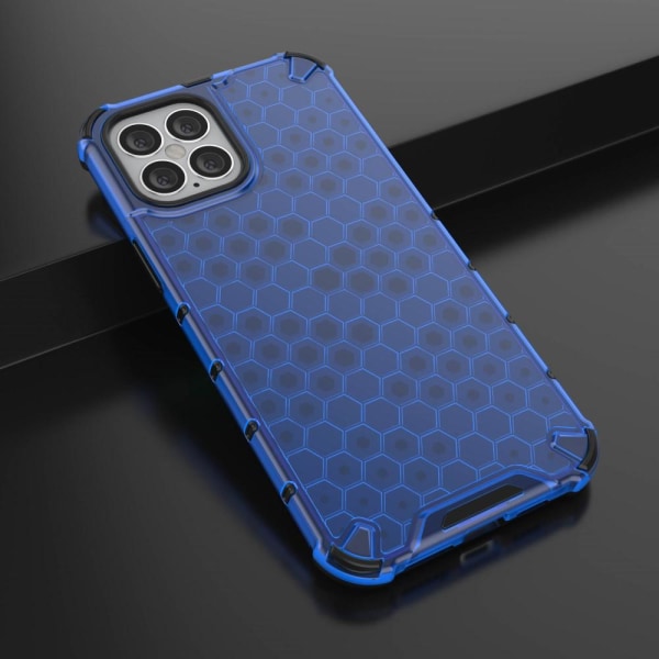 iPhone 12 Pro Max - Armor Honeycomb Textur - Blå Blue Blå