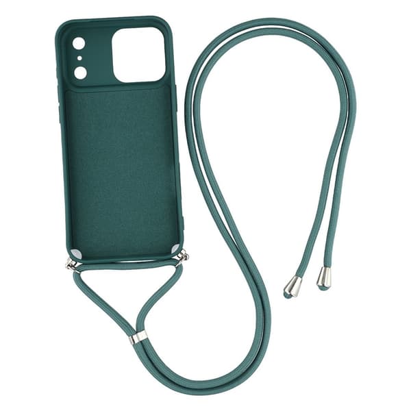 iPhone 17 Pro Skal Med Mobilsnöre TPU Mörk Grön