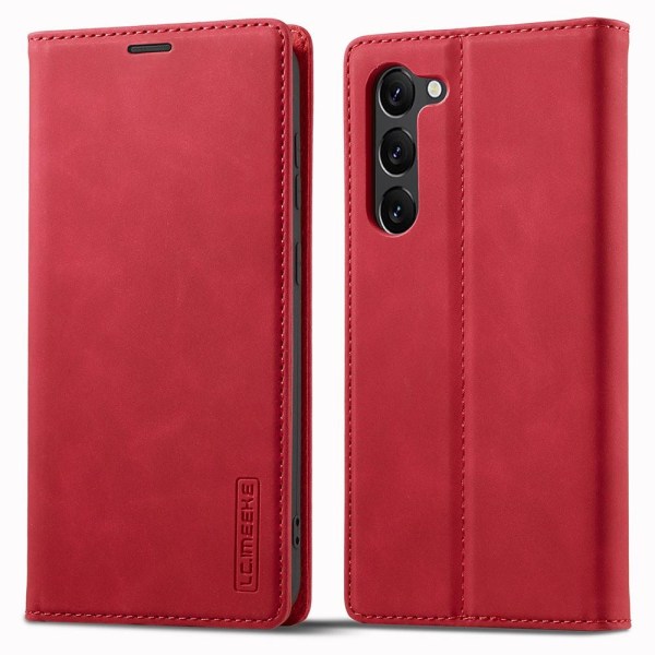 LC.IMEEKE Samsung Galaxy S23 Fodral Flip Läder Röd