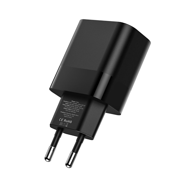 Tech-Protect 30W PD QC USB-C / USB-A Väggladdare Svart
