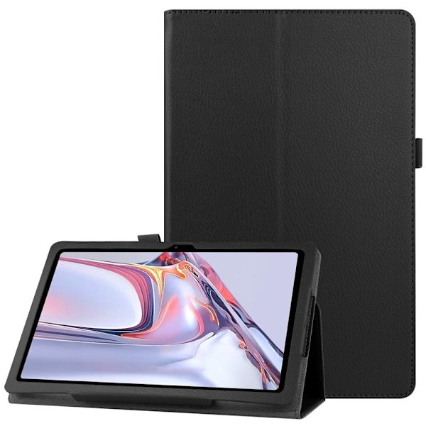 Samsung Galaxy Tab A7 10.4 Fodral Litchi Läder Svart Black Svart