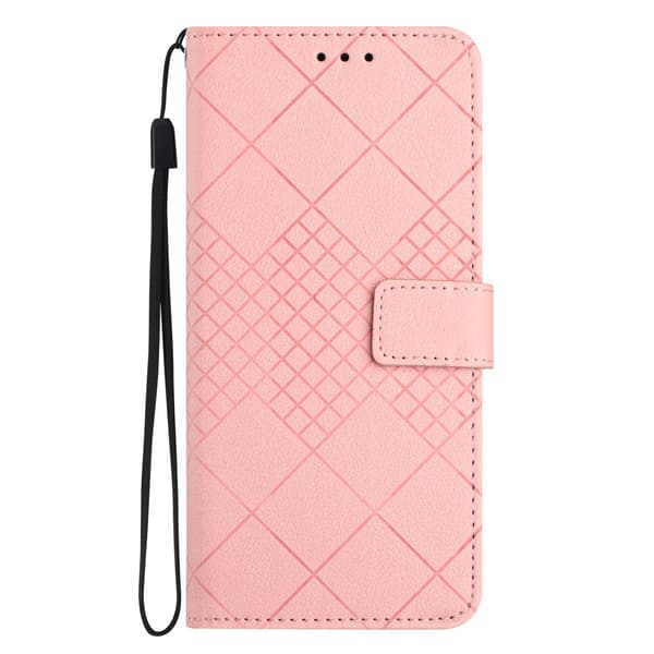 OnePlus 15 Fodral Läder Rhombus Rosa