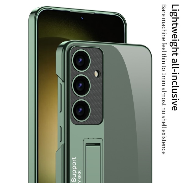 GKK Samsung Galaxy S24 Skal Hybrid Kickstand Mörk Grön