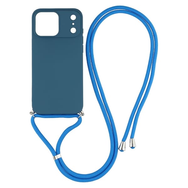 iPhone 17 Pro Skal Med Mobilsnöre TPU Blå