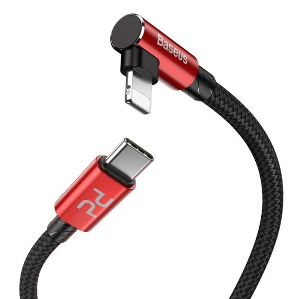 Baseus MVP Elbow 1m 18W USB-C - Lightning PD - Röd Red Röd