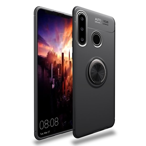 Huawei P40 Lite E - Ring Skal - Svart Black Svart