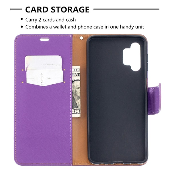 Samsung Galaxy A32 5G - Litchi Shark Fodral - Lila Purple Lila