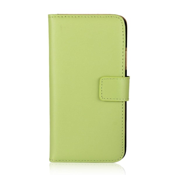 Samsung Galaxy A40 - Plånboksfodral I Äkta Läder - Grön Green Grön