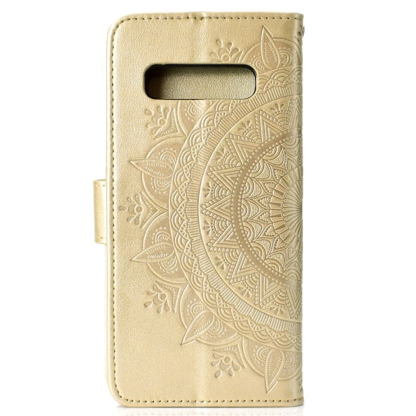 Samsung Galaxy S10 - Mandala Plånboksfodral - Guld Gold Guld