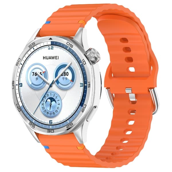 Klockarmband 22 mm Silikon Wave Design Orange