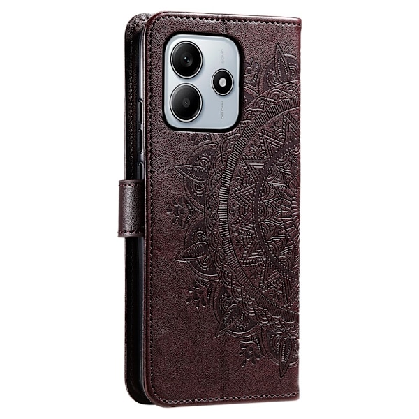Xiaomi Redmi Note 14 5G Fodral Mandala Läder Brun