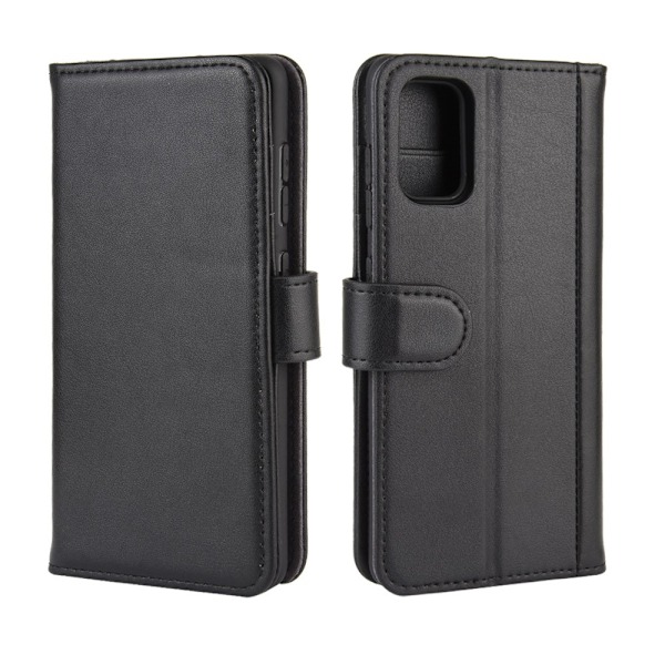 Samsung Galaxy A41 - Premium Split Läder Plånboksfodral - Svart Black Svart