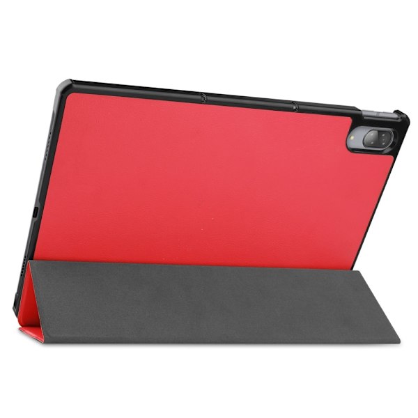 Lenovo Tab P11 Pro - Tri-Fold Läder Fodral - Röd Red Röd