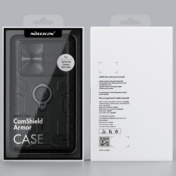 NILLKIN Samsung Galaxy S22 Ultra Skal CamShield Armor Ring Grön
