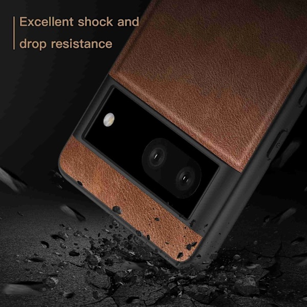 Google Pixel 7 Skal Retro Läderbelagt Brun