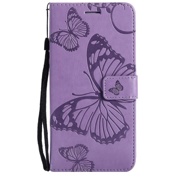 Samsung Galaxy S21 - Butterfly Läder Fodral - Lila Purple Lila