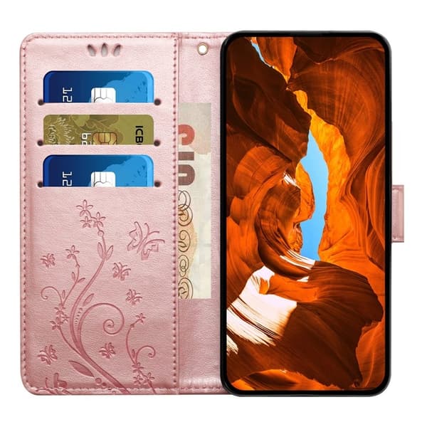 iPhone 17 Fodral Med Blommigt Tryck Roséguld