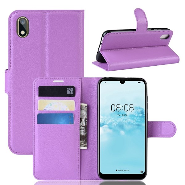 Huawei Y5 (2019) - Litchi Plånboksfodral - Lila Purple Lila