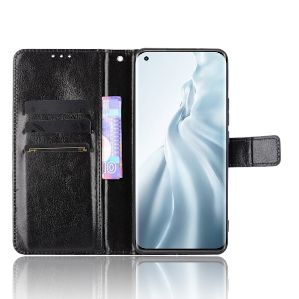 Xiaomi Mi 11 - Crazy Horse Fodral - Svart Black Svart