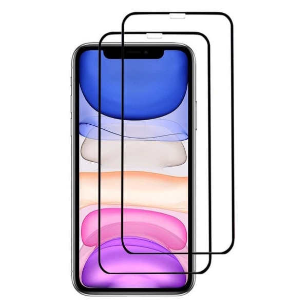 [2-Pack] iPhone 12/12 Pro Heltäckande Skärmskydd i Härdat Glas