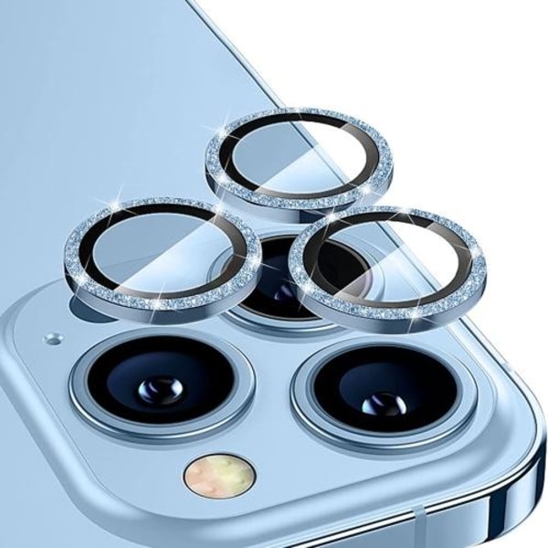 ENKAY iPhone 14 Pro / 14 Pro Max Linsskydd Aluminium Glitter Sie
