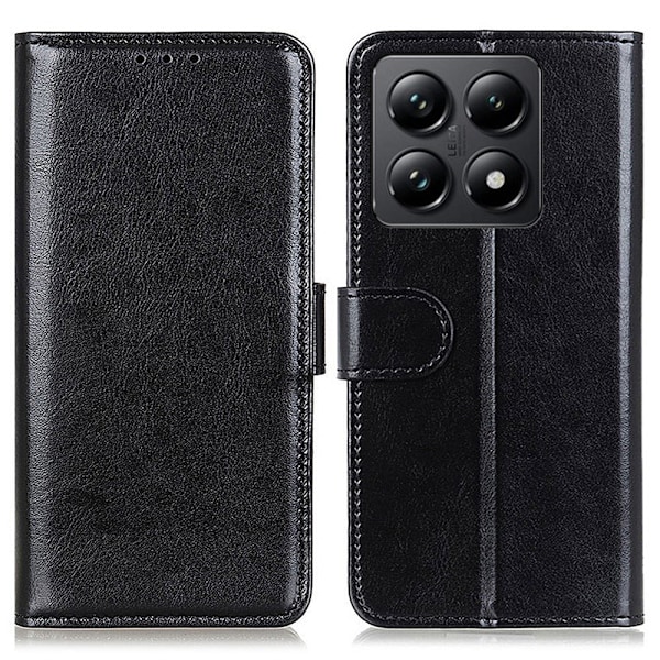 Xiaomi 14T Fodral Crazy Horse Läder Svart