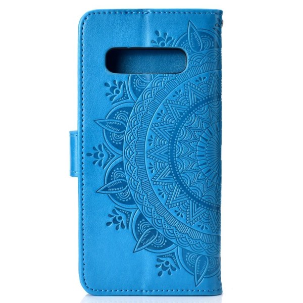 Samsung Galaxy S10 - Mandala Plånboksfodral - Blå Blue Blå